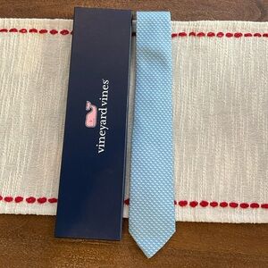 Mens Vineyard Vines Light Blue Whale Silk Tie